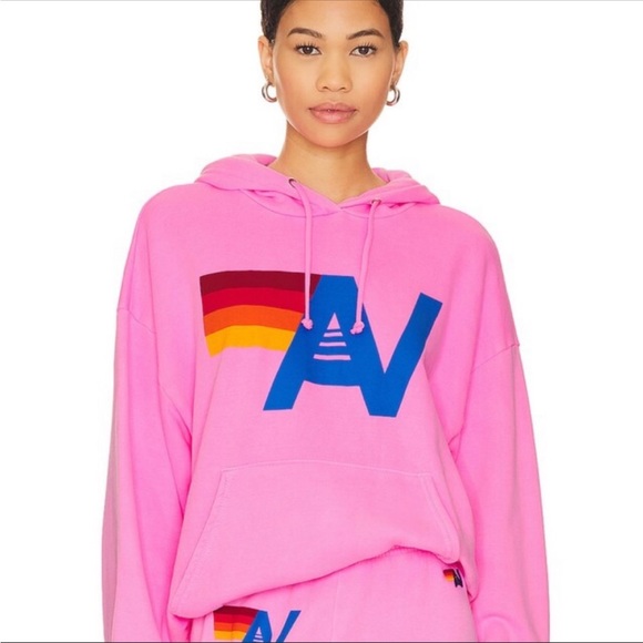 Aviator Nation Sweaters - Aviator Nation neon pink hoodie sweater